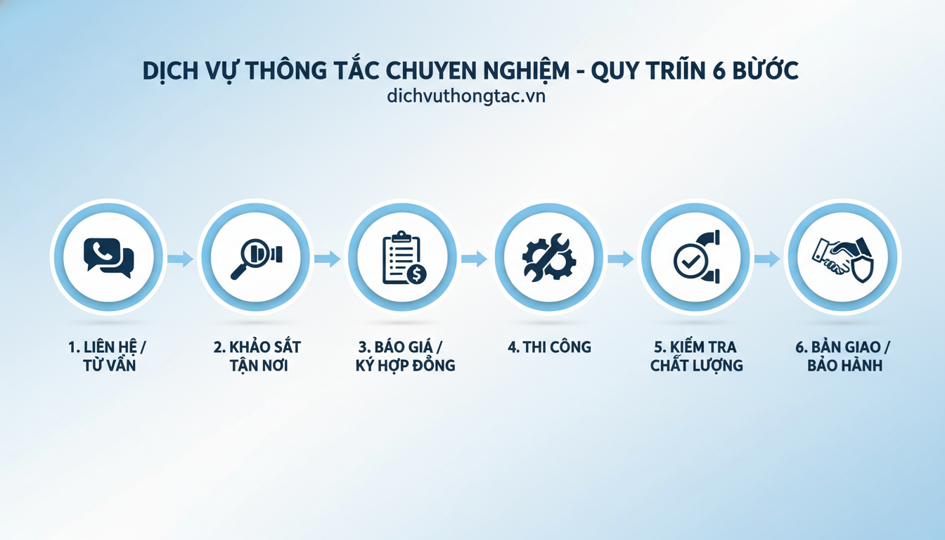 Quy trình Thông tắc cống minh bạch, hiệu quả: Từ A đến Z